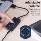 Звукова карта USB AUX jack, 3*TRS (Mic + Ear) 0.15m Volume Control чорна (CDRBB)