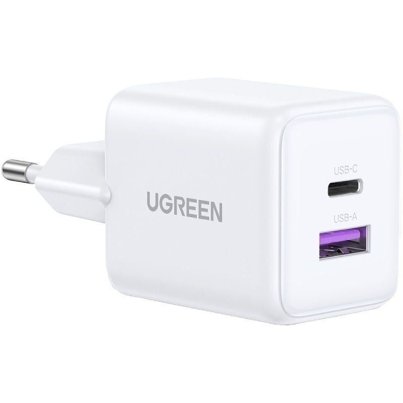 Зарядний пристрій 2xUSB 30W (USB-A + USB-C) X516 Gan білий Ugreen (65015)