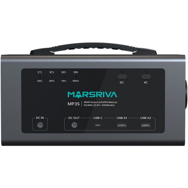 Зарядна станція Marsriva MP3S 300Вт (313.6 Вт/г) DC PD 60Вт, MPPT, LiFePO4 (MP3SV2_MARSRIVA)