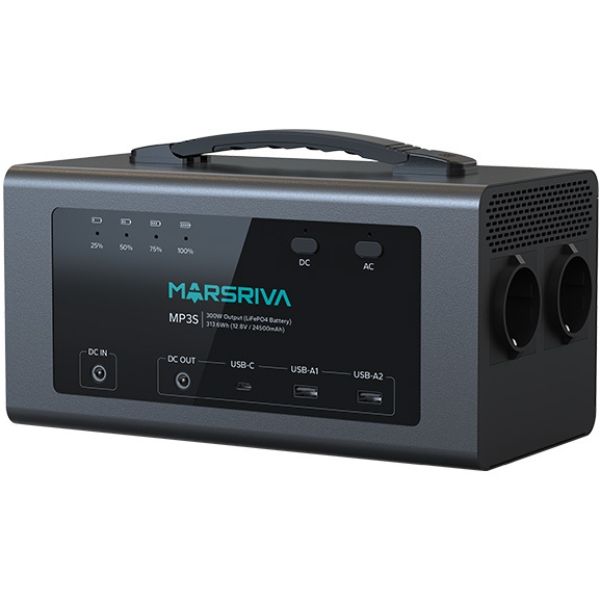 Зарядна станція Marsriva MP3S 300Вт (313.6 Вт/г) DC PD 60Вт, MPPT, LiFePO4 (MP3SV2_MARSRIVA)
