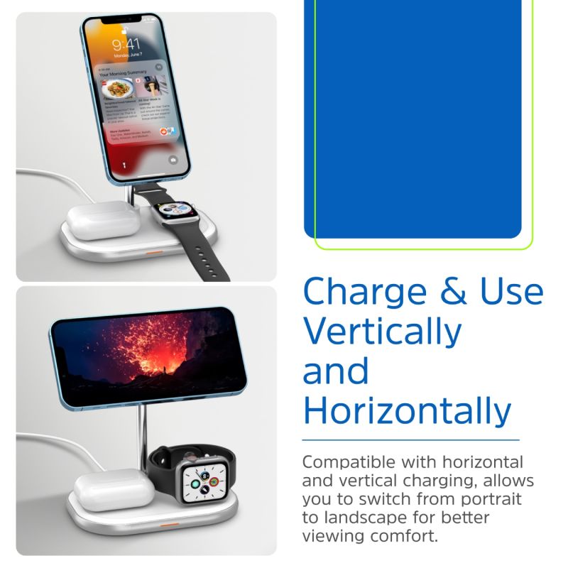 Зарядний пристрій Wireless 15W 3-in-1 Fast Charger white Energizer (WCP303)