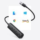 Хаб USB 3.2 Type A -> 4xUSB 3.2  Активний, 1м Чорний CM416 UGREEN (80657)