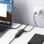 Хаб USB 3.2 Type A -> 4xUSB 3.2  Активний, 1м Чорний CM416 UGREEN (80657)