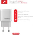 Сетевое зарядное устройство Intaleo TCGQPD120T (1USBx3A) White + кабель USB Type С (1283126509988)