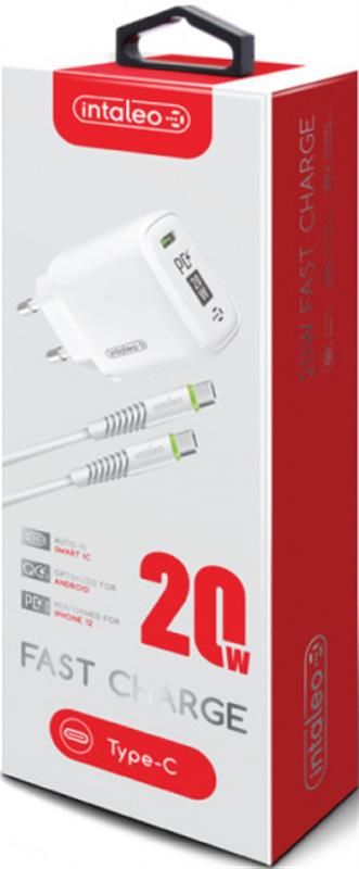 Сетевое зарядное устройство Intaleo TCGQPD120T (1USBx3A) White + кабель USB Type С (1283126509988)