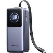 УМБ Ugreen 20000mAh 130W PD/QC, USB-A, USB-С In/Out with built-in USB-C cable (PB723) Gray (55365B)