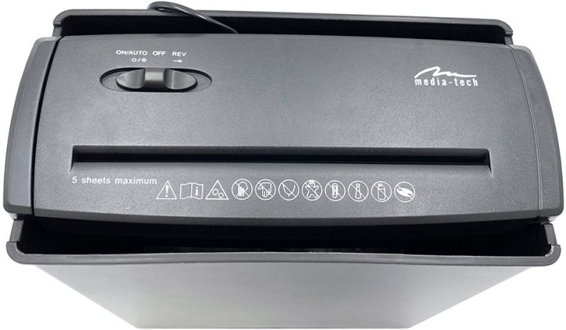 Знищувач документів Media-Tech MT215, A4, 80g х 5, CD/DVD, 9,5 л., P-1, O-1 (MT215)