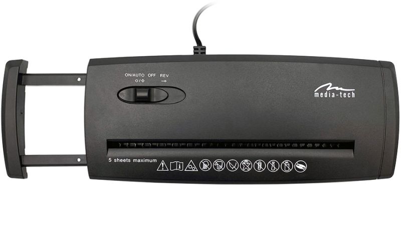 Знищувач документів Media-Tech MT215, A4, 80g х 5, CD/DVD, 9,5 л., P-1, O-1 (MT215)