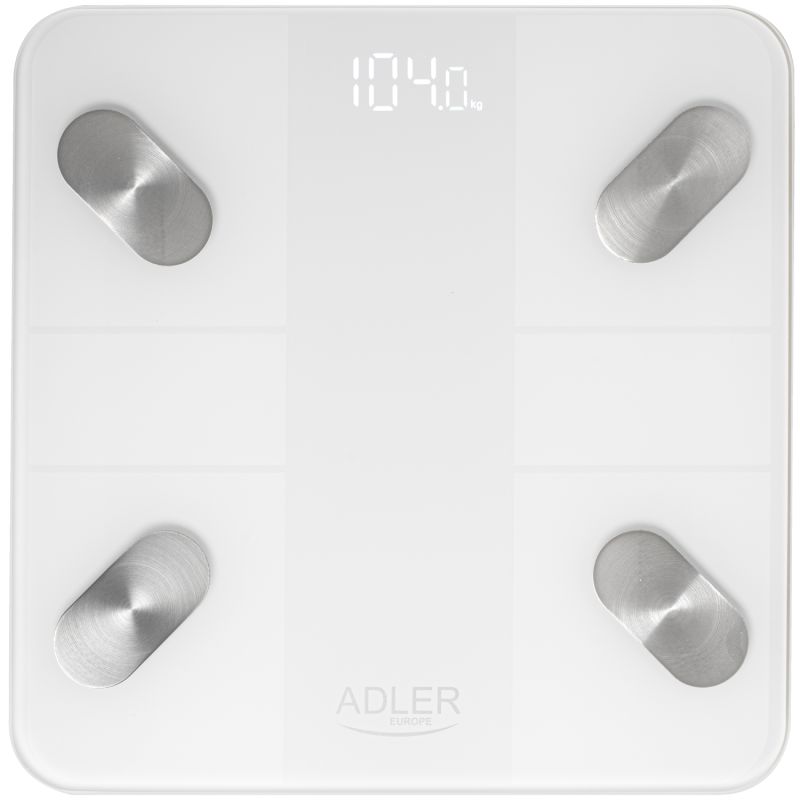 Ваги напольні Adler AD 8186 white електронні/ Smart/ 180кг/ 3хААА/ автовимкнення/ білі (AD8186W)