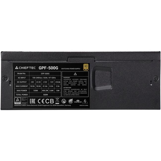 БЖ 500W Chieftec SMART GPF-500G 80 mm fan, 80Plus Gold, TFX, bulk (GPF-500G)