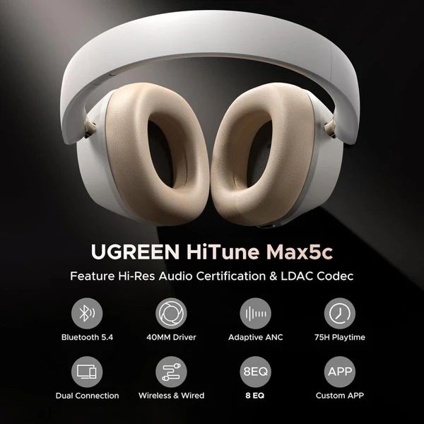 Навушники UGREEN HP203 HiTune Max5С Hybrid ANC White (35758)