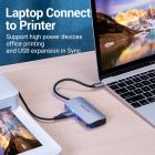 Хаб USB 3.1 Type-C -> 4хUSB 3.0/ Type-C PD 100W 5-in-1 Vention (TNBHB)