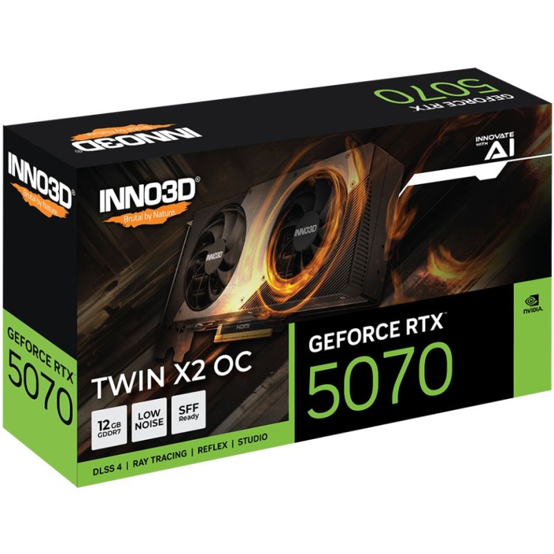GeForce RTX5070 Inno3D TWIN X2 OC, 12GB GDDR7, 192bit, PCI Express 5.0 (N50702-12D7X-195064N)