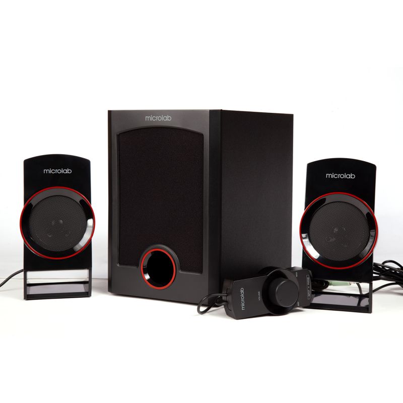 Акустична система 2.1 Microlab M-111, чорна з червоним (M-111)