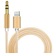 Кабель AUX Lightning - TRS Audio M/M 1м Gold (S0991)