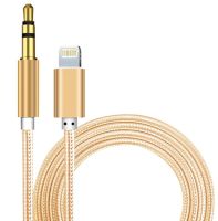 Кабель AUX Lightning - TRS Audio M/M 1м Gold (S0991)