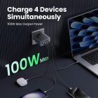 Зарядний пристрій 4xUSB 100W (3xUSB-C+USB-A) Gan Nexode Fast Charger Сірий X565 Ugreen (35043)
