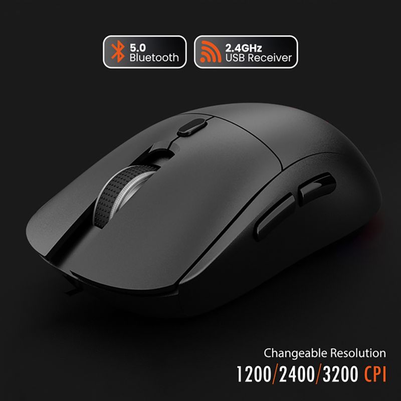 Мишка Media-Tech MT1124, бездротова Bluetooth+2.4G, 3200dpi., 5кн., Silent, чорна (MT1124)
