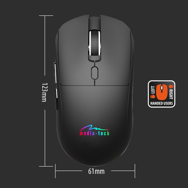 Мишка Media-Tech MT1124, бездротова Bluetooth+2.4G, 3200dpi., 5кн., Silent, чорна (MT1124)