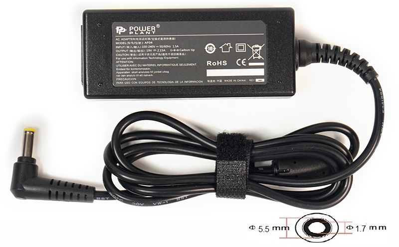 Блок живлення для ноутбуків PowerPlant ACER 220V, 19V 40W 2.15A (5.5*1.7) (AC40F5517)