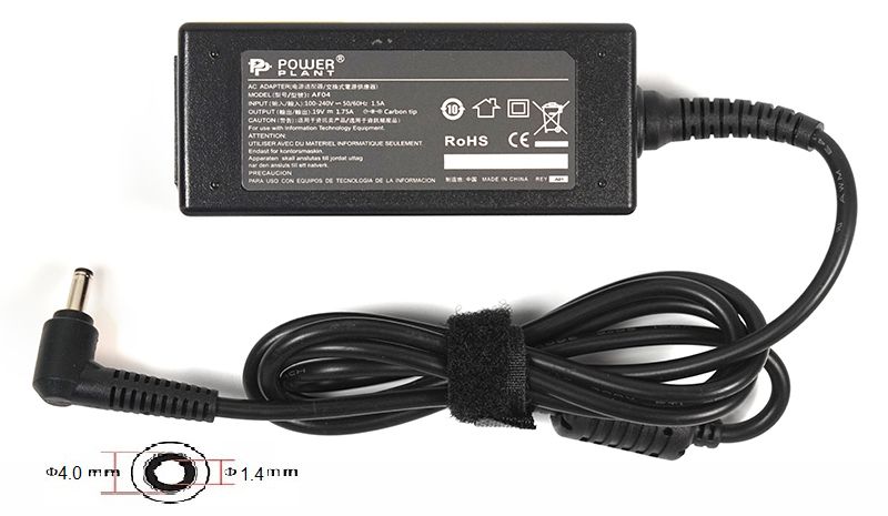 Блок живлення для ноутбуків PowerPlant ASUS 220V, 19V 33W 1.75A (4.0*1.35) (AS33F4014)