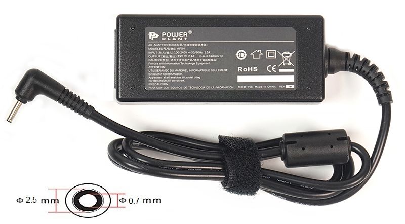 Блок живлення для ноутбуків PowerPlant ASUS 220V, 19V 40W 2.1A (2.5*0.7) (AS40F2507)