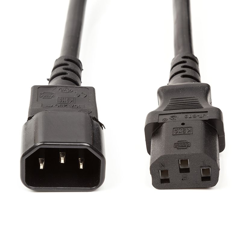 Кабель живлення PowerPlant IEC C13-C14, Cu 3x1.5мм2, 3м (CC360376)