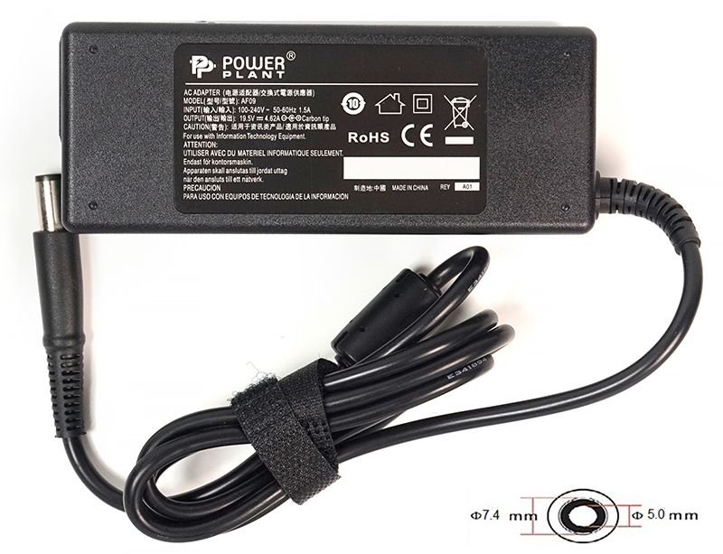 Блок живлення для ноутбуків PowerPlant  DELL 220V, 19.5V 90W 4.62A (7.4*5.0) (DE90G7450)