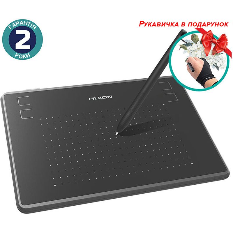 Графічний планшет Huion Inspiroy H430P + рукавичка (H430P)
