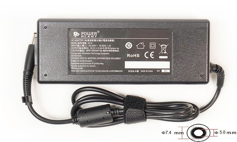 Блок питания для ноутбуков PowerPlant HP 220V, 18.5V 120W 6.5A (7.4*5.0) (HP120E7450)