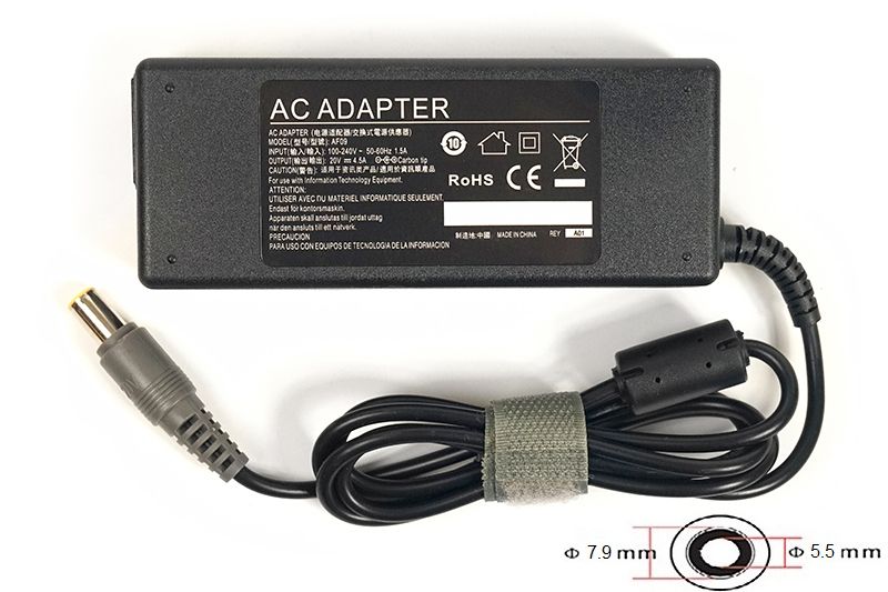Блок живлення для ноутбуків PowerPlant  IBM/LENOVO 220V, 20V 90W 4.5A (7.9*5.5) (IB90H7955)