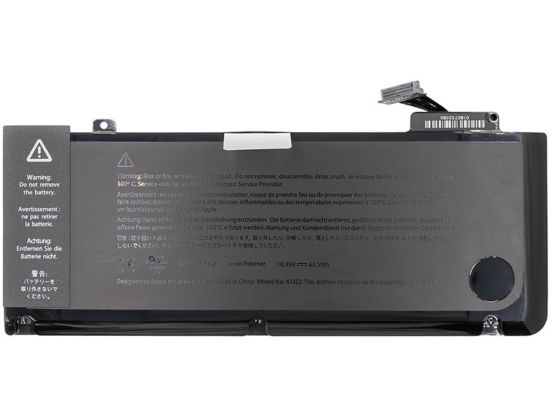 Акумулятор PowerPlant для ноутбуків APPLE MacBook Pro 13" (A1322) 10.95V 63.5Wh (NB00000098)