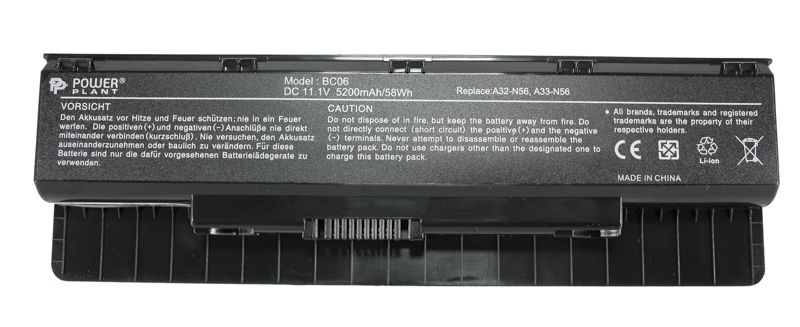 Аккумулятор PowerPlant для ноутбуков ASUS N46 (A32-N56) 11.1V 5200mAh (NB00000233)
