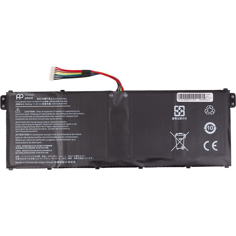 Акумулятор PowerPlant для ноутбуків ACER Aspire 7 A715 (AC14B18J) 11.4V 3600mAh (NB410279)