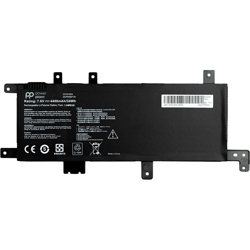 Акумулятор PowerPlant для ноутбуків ASUS VivoBook A580U (C21N1634) 7.6V 4400mAh (NB431144)