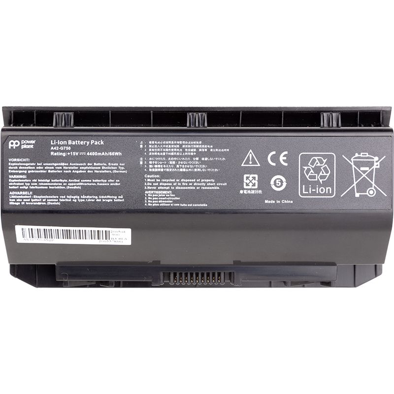 Аккумулятор PowerPlant для ноутбуков ASUS G750 Series (A42-G750) 15V 4400mAh (NB431205)