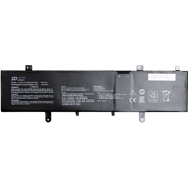 Акумулятор PowerPlant для ноутбуків ASUS Vivobook 14 X405 (B31N1632) 11.52V 2800mAh (NB431410)