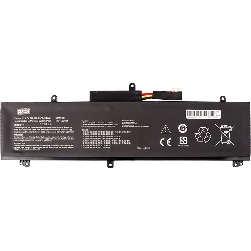Акумулятор PowerPlant для ноутбуків ASUS Rog Zephyrus GA502D (C41N1837) 15.2V 4200mAh (NB432073)