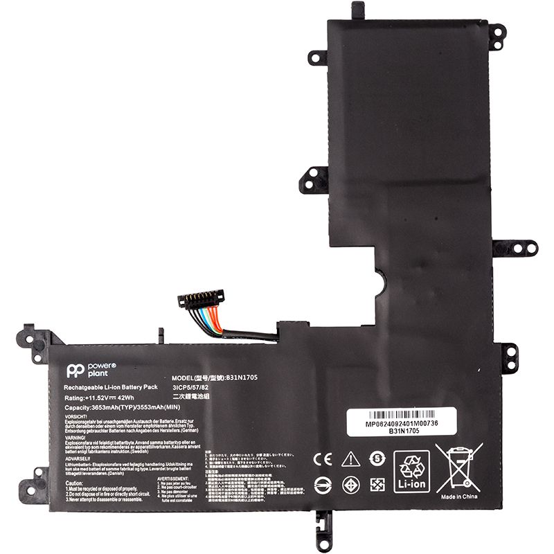 Акумулятор PowerPlant для ноутбуків ASUS VivoBook Flip 14 TP410UA (B31N1705) 11.52V 3653mAh (NB432141)