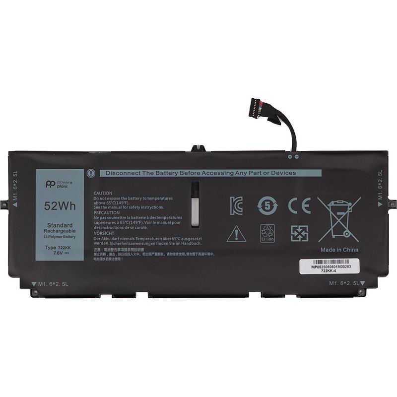 Аккумулятор PowerPlant для ноутбуков DELL XPS 13 9300 Series (722KK) 7.6V 52Wh (NB442195)