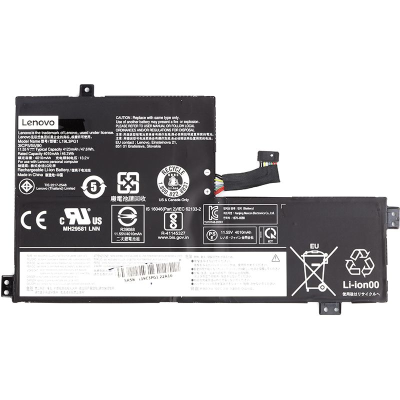 Акумулятор для ноутбуків LENOVO 100e Chromebook 2nd (L19C3PG1) 11.55V 4123mAh (original) (NB481446)