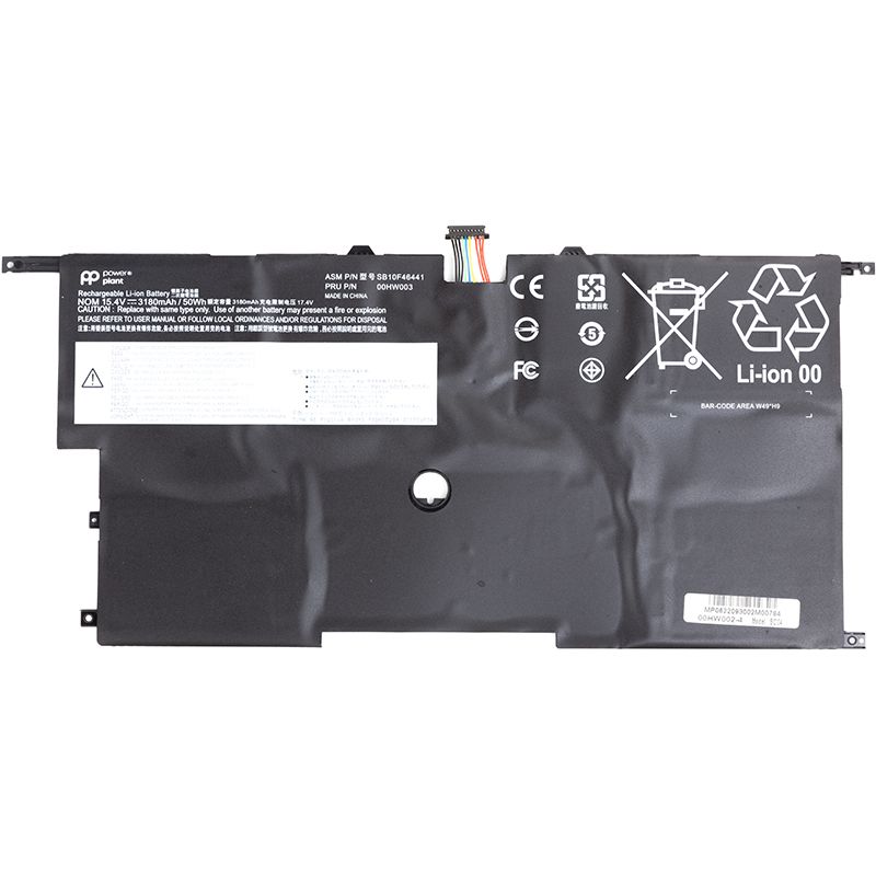 Акумулятор PowerPlant для ноутбуків LENOVO ThinkPad X1 Carbon Gen3 3rd 2015 (00HW002) 15.4V 3180mAh (NB481620)