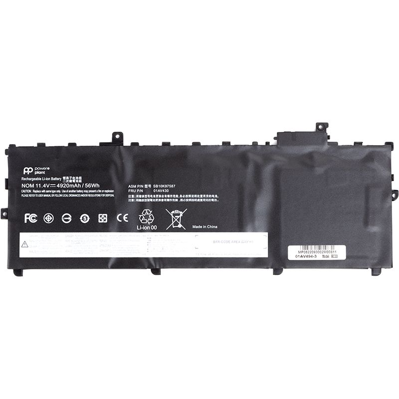 Акумулятор PowerPlant для ноутбуків LENOVO ThinkPad X1 Carbon 5th Gen (2017) (01AV430) 11.4V 4920mAh (NB481644)