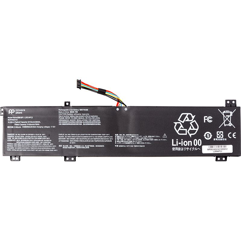 Акумулятор PowerPlant для ноутбуків LENOVO Legion 5-17ITH6 82JN Series (L20C4PC2) 15.36V 5210mAh (NB482610)