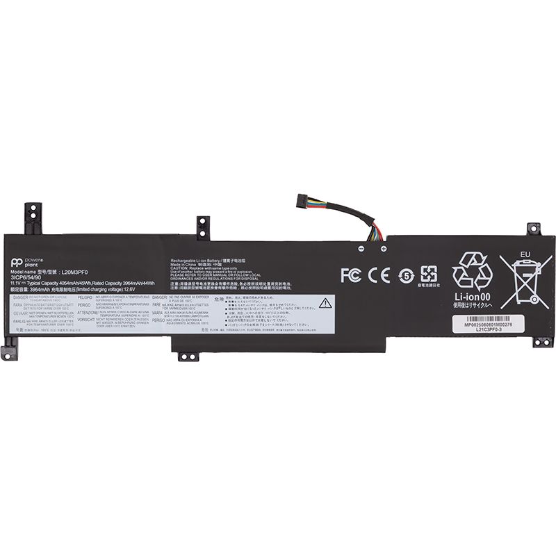 Аккумулятор PowerPlant для ноутбуков LENOVO IdeaPad 1-14IGL7 (L21C3PF0) 11.1V 3964mAh (NB482689)