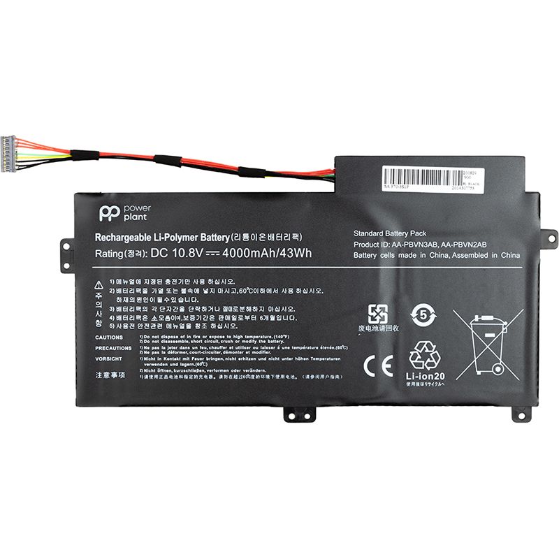 Акумулятор PowerPlant для ноутбуків SAMSUNG 370R (AA-PBVN3AB) 10.8V 4000mAh (NB490080)