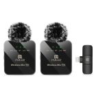 Беспроводной петличный микрофон PULUZ для iPhone / iPad, 8-контактный приемник и два микрофона (PU647B)