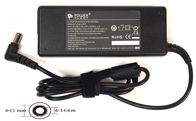 Блок живлення для ноутбуків PowerPlant SONY 220V, 19.5V 92W 4.74A (6.5*4.4) (SO92G6544)