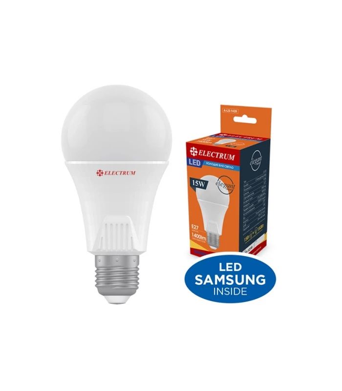 Лампа светодиодная стандартная Electrum 15W E27 4000K (A-LS-1439)