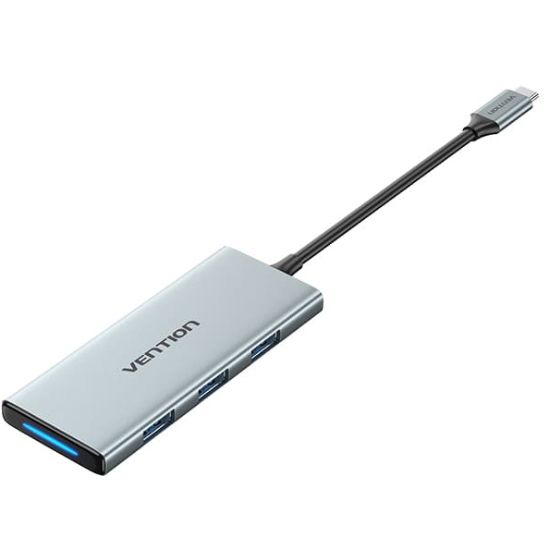 Док-станція USB3.1 Type-C --> HDMI 4K30Hz/USB 3.0x3/SD/TF/PD 100W 7-in-1 Vention (TOPHB)